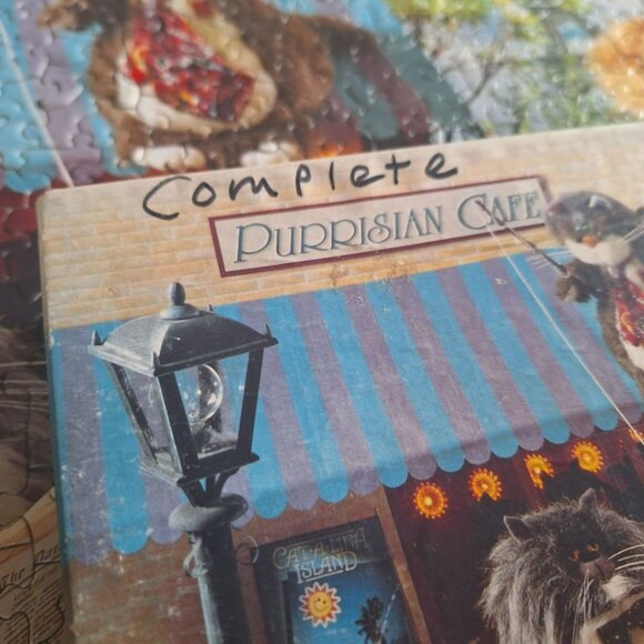 Springbok Hallmark Cats Puzzle Purrrsonality Purrisian Cafe Funny Vintage 1000 - Picture 11 of 11